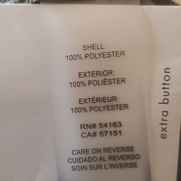 Calvin Klein Top Black Wite Button Up Pockets New - Picture 6 of 7